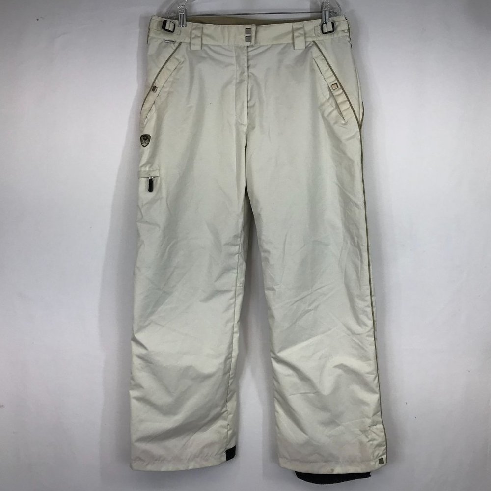 COLUMBIA- WOMEN'S L/XL - CREAM CONVERT SNOWBOARDING SKI SNOWPANTS